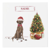 Brown Labrador Retriever Funny Christmas Dog Tree Würfel (Vorderseite)