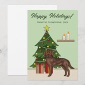 Brown Labrador Retriever Grün Weihnachten (Vorne/Hinten)