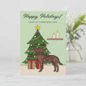 Brown Labrador Retriever Grün Weihnachten (Stehend Vorderseite)