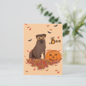 Brown Labrador Retriever Halloween Postkarte (Stehend Vorderseite)
