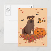 Brown Labrador Retriever Halloween Postkarte (Vorne/Hinten)
