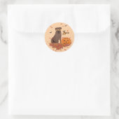 Brown Labrador Retriever Halloween Runder Aufkleber (Tasche)