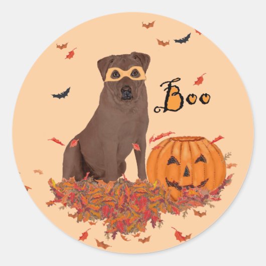 Brown Labrador Retriever Halloween Runder Aufkleber (Vorderseite)