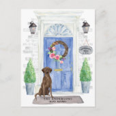 Brown Labrador Retriever Moving Ankündigung Postkarte (Vorderseite)