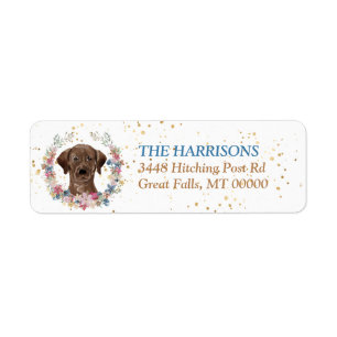 Brown Labrador Retriever Spring Flowers Kranz