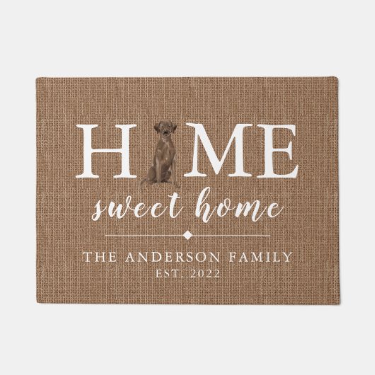 Brown Labrador Retriever Zuhause Sweet Zuhause Doo Fußmatte (Vorderseite)