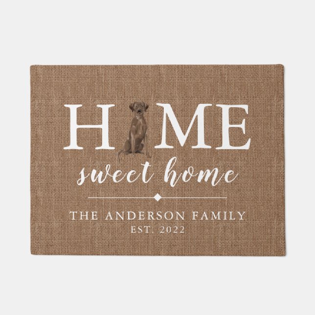 Brown Labrador Retriever Zuhause Sweet Zuhause Doo Fußmatte (Vorderseite)