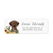 Brown Labrador Sunflower Eukalyptus Rücksendeadres (Vorne)