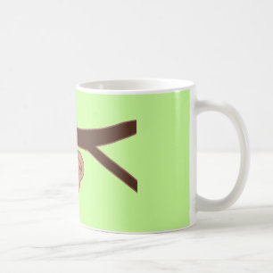 Brown lächelt mit Herznase Kaffeetasse