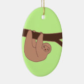 Brown lächelt mit Herznase Keramik Ornament (Rechts)