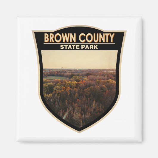 Brown Landkreis Staat Park Indiana Abzeichen Magnet (Vorne)