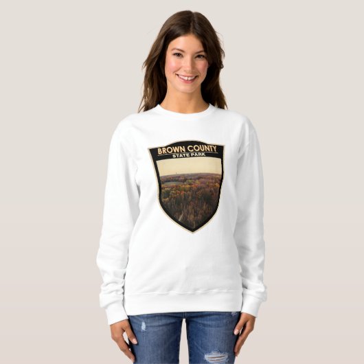 Brown Landkreis Staat Park Indiana Abzeichen Sweatshirt (Vorne ganz)