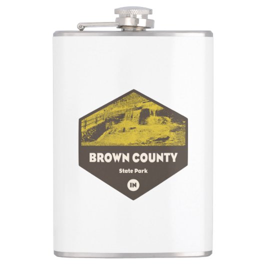 Brown Landkreis Staat Park Indiana Flachmann (Vorderseite)
