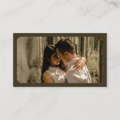 Brown landscape RSVP QR Code Card  Modern Wedding Begleitkarte (Rückseite)