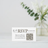 Brown landscape RSVP QR Code Card Modern Wedding Begleitkarte (Stehend Vorderseite)