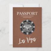Brown Las Vegas Passport Save the Date (Vorderseite)