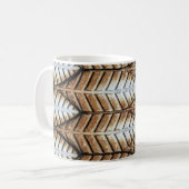 Brown leaf accent area rug kaffeetasse (Vorderseite Links)