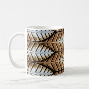 Brown leaf accent area rug kaffeetasse