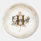 Brown Leaf Monogram Name Magnet (Vorne)