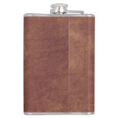 Brown Leather Adventure Personalisiert Flachmann (Rückseite)