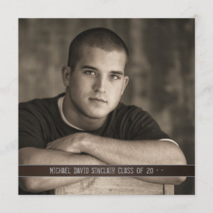 Brown Leather Boys Foto Abschluss Ankündigung