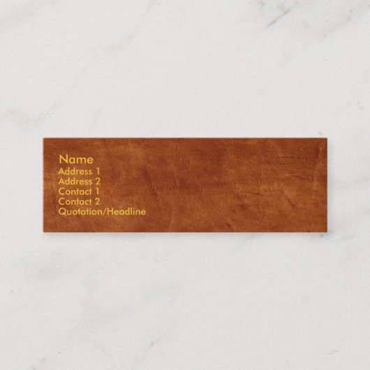 Brown Leather Business Card Mini Visitenkarte (Vorderseite)