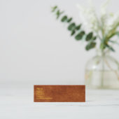 Brown Leather Business Card Mini Visitenkarte (Stehend Vorderseite)