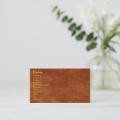 Brown Leather Business Card Visitenkarte (Stehend Vorderseite)