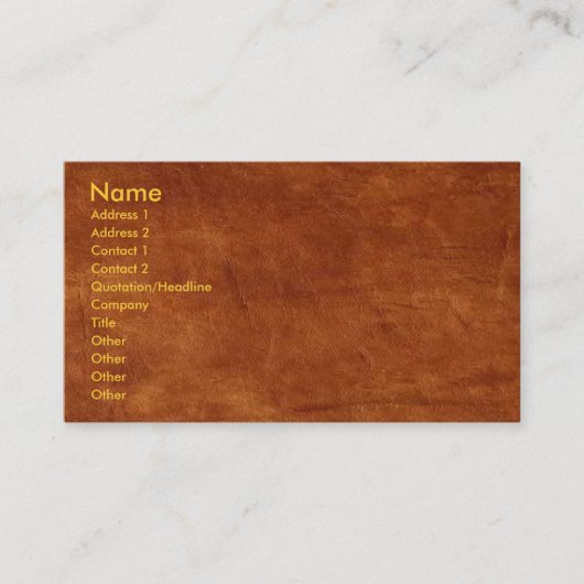 Brown Leather Business Card Visitenkarte (Vorderseite)