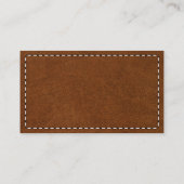 Brown Leather Business QR Code Social Media Visitenkarte (Rückseite)