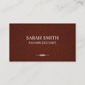 Brown Leather | Elegantes Element Visitenkarte (Vorderseite)