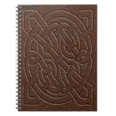 Brown Leather Embossed Celtic Knot Notizblock (Vorderseite)
