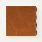 Brown Leather Gold Monogram Graph Paper Notizblock (Rückseite)