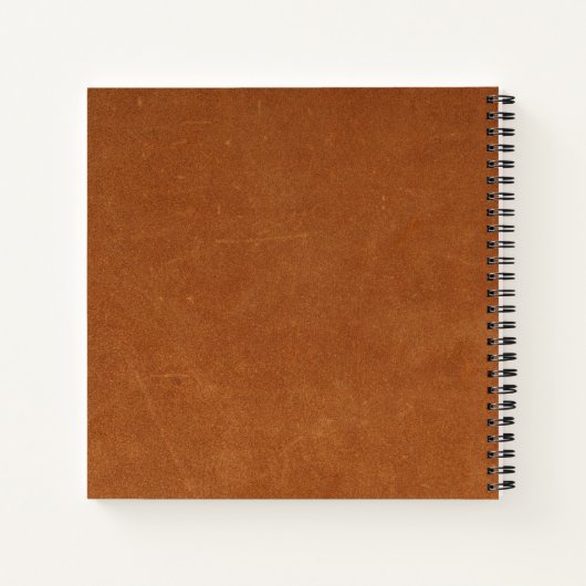 Brown Leather Gold Monogram Graph Paper Notizblock (Rückseite)