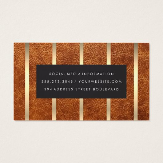 Brown Leather | Goldstreifen (Rückseite)