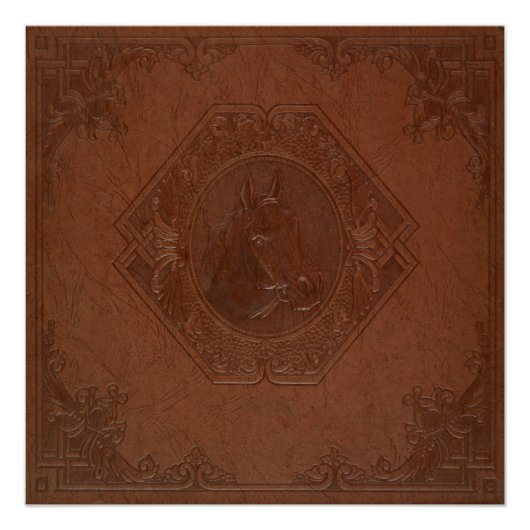 Brown leather horse head vintage frame poster (Vorderseite)