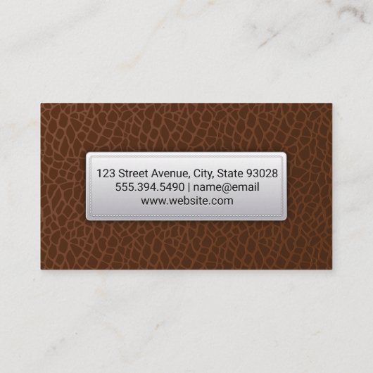 Brown Leather | Lederstich Visitenkarte (Rückseite)