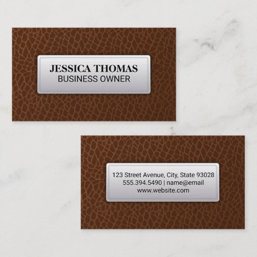 Brown Leather | Lederstich Visitenkarte (Vorne/Hinten)