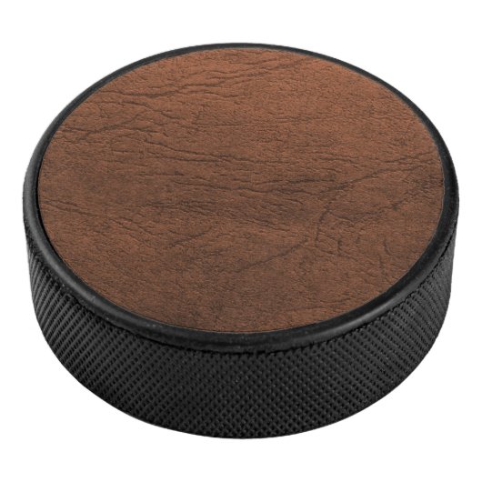 Brown Leather Look Eishockey Puck (3/4)