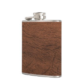 Brown Leather Look Flachmann (Links)