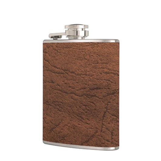 Brown Leather Look Flachmann (Links)