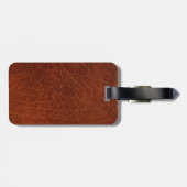 Brown Leather Look Gepäckanhänger (Rückseite horizontal)