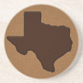 Brown Leather Look Texas Sandstein Untersetzer (Vorne)