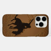 Brown Leather Look Wild West Rustic Cowboy Case-Mate iPhone Hülle (Rückseite (Horizontal))