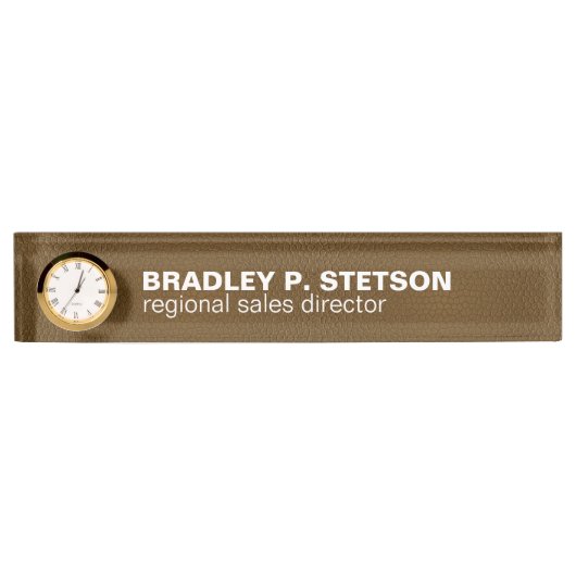 Brown Leather Namensplakette (Vorderseite)