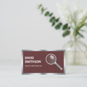 Brown Leather Privatdetektiv Visitenkarte (Stehend Vorderseite)