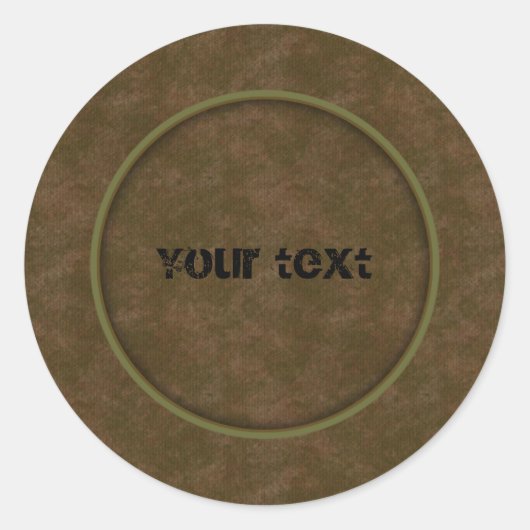 Brown Leather Runder Aufkleber (Vorderseite)
