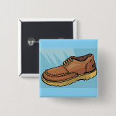 Brown Leather Shoe Retro Work Boot Button (Vorne & Hinten)