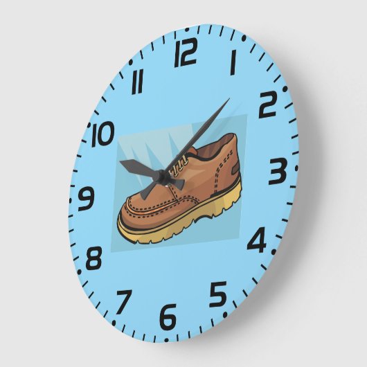 Brown Leather Shoe Retro Work Boot Große Wanduhr (Winkel)