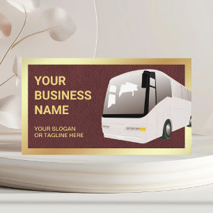 Brown Leather Sightseeing Tour Bus Agent Visitenkarte